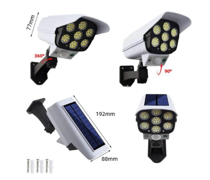 Solar LED Sensor Light 3 Modes Outdoor Solar Monitoring Security Lighting Camera Light - Zoom Image 5