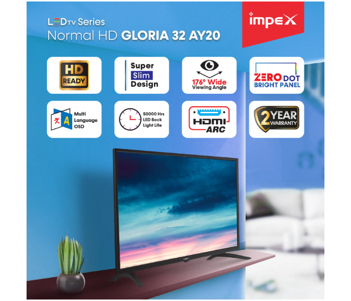 Impex GLORIA 32 HD LED TV 32 Inch - Black - Zoom Image 6