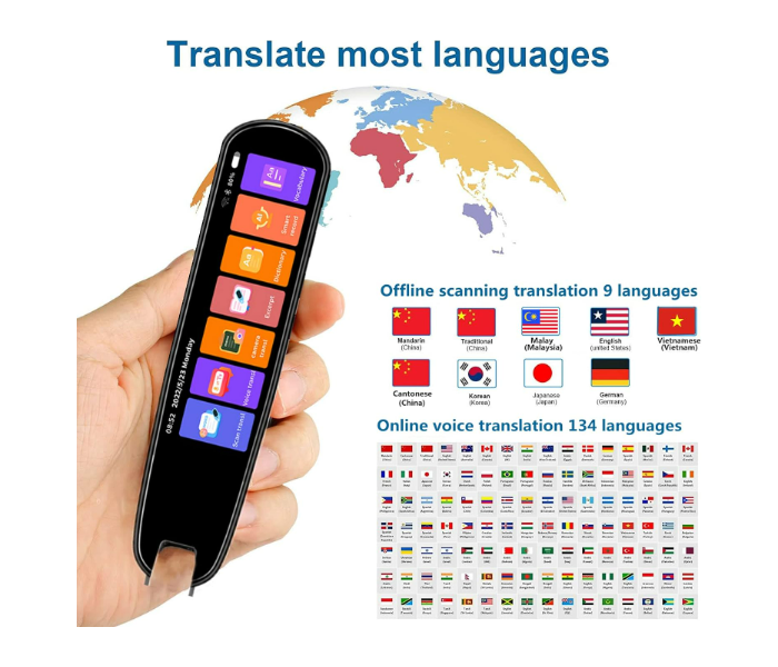 Translation Pen Scan Reader Pen Text to Speech Device Language Translator Device Support 134 Languages OCR Reader Pen Photo and Text & Voice Translation Device - Zoom Image 2