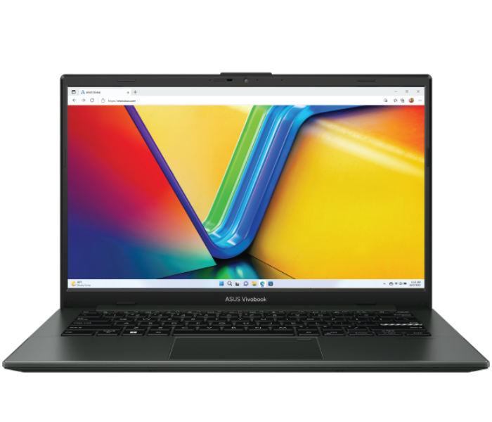 Asus E1404FA-NK185W Vivobook Go 14 14-inch FHD Display  AMD Ryzen 5-7520U Shared AMD Radeon Graphics 8GB 512GB SSD English-Arabic Keyboard Windows 11 Home - Black - Zoom Image 1