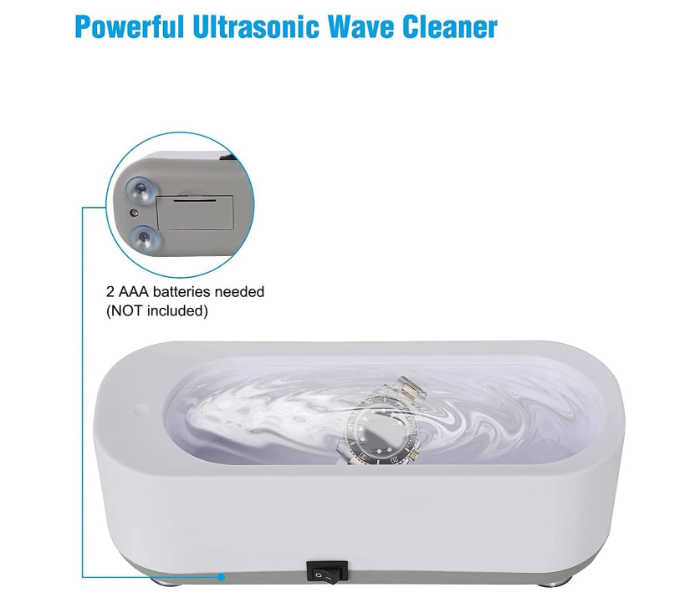 Portable Ultrasonic Jewellery Cleaner 45kHz Multifunctional Cleaner, Professional Domestic Cleaning Instrument for Jewellery, Watches, Glasses, Braces, Razors, Cosmetic Brushes - Zoom Image 8