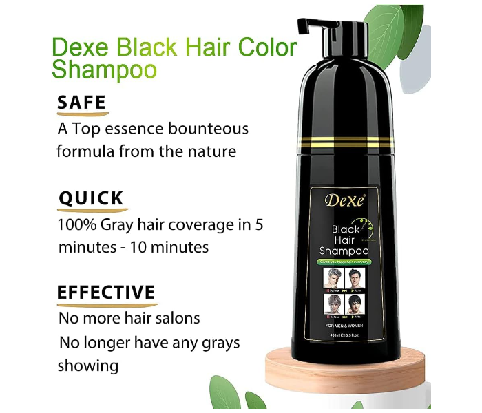 High Quality Natural Instant Black Hair Dye Shampoo for Men And Women 400 ml With Fast Acting Natural Ingredients - Zoom Image 5