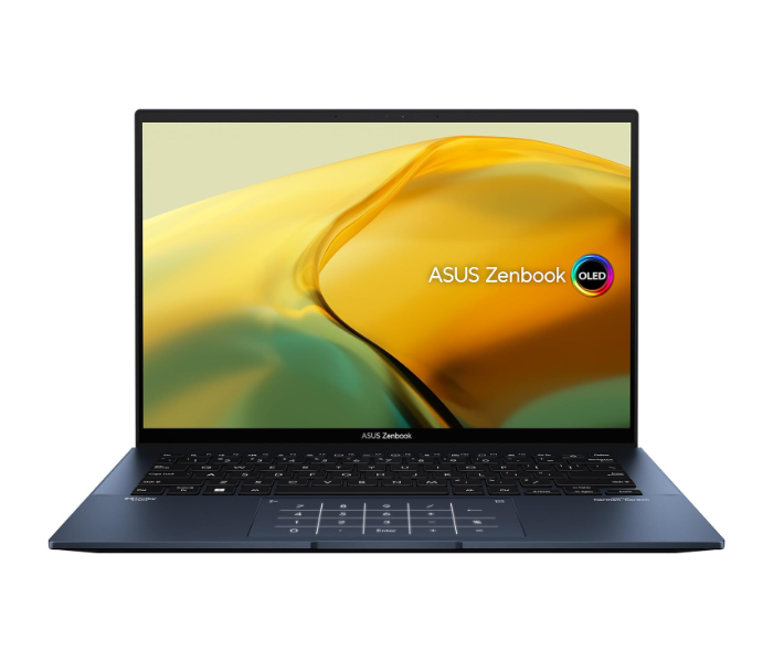 Asus Zenbook 14 UX3402ZA-OLEDI7B 14inch OLED Intel Core i7 12th Gen 16GB RAM 512GB SSD Shared Intel Iris Xe Graphics English Arabic Keyboard Windows 11 Home - Ponder Blue - Zoom Image 1