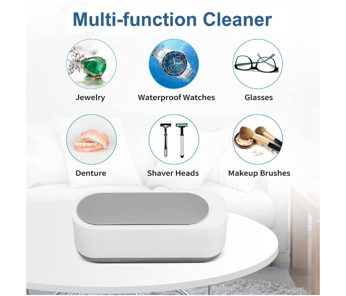 Portable Ultrasonic Jewellery Cleaner 45kHz Multifunctional Cleaner, Professional Domestic Cleaning Instrument for Jewellery, Watches, Glasses, Braces, Razors, Cosmetic Brushes - Zoom Image 6