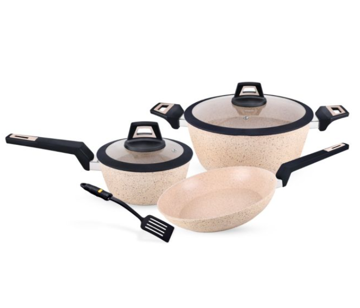 Royalford RF11960 6 Piece Set Chef Art Granite Cookware Set - Pink - Zoom Image 1