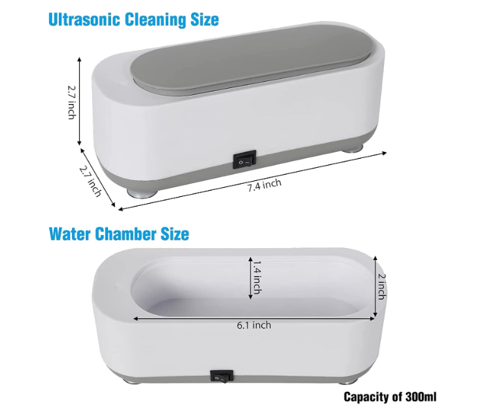 Portable Ultrasonic Jewellery Cleaner 45kHz Multifunctional Cleaner, Professional Domestic Cleaning Instrument for Jewellery, Watches, Glasses, Braces, Razors, Cosmetic Brushes - Zoom Image 9