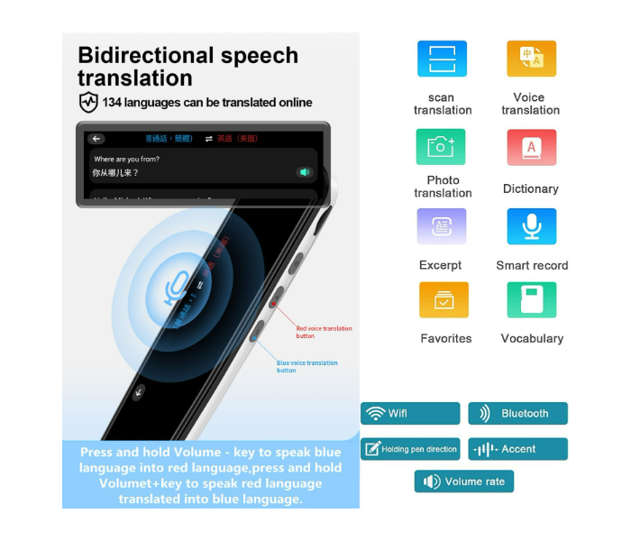 Translation Pen Scan Reader Pen Text to Speech Device Language Translator Device Support 134 Languages OCR Reader Pen Photo and Text & Voice Translation Device - Zoom Image 4