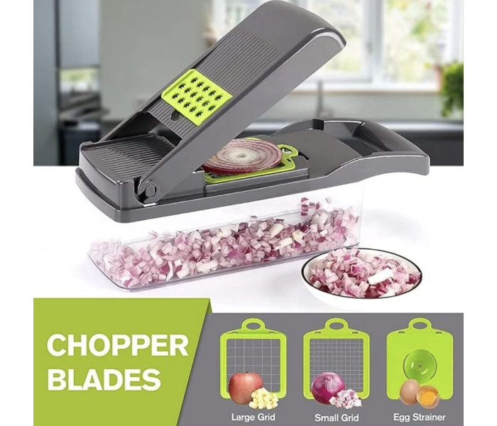 Multifunctional 14 in 1 Veggie Slicer Fruits, Vegetable Chopper, Food Dicer Cutter Peeler - Zoom Image 3