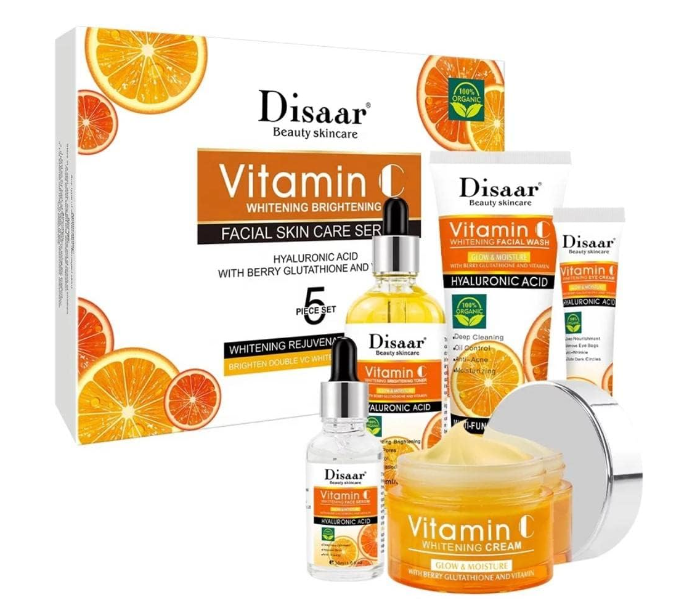 Disaar Vitamin C And Hydraulic Acid Whitening Anti Aging Brightening For Facial Skin Beauty Care Set  - Zoom Image 1