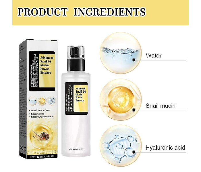 Snail Mucin 96% Power Repairing hydrating Serum For Face With Snail Secretion Filtrate Dark Spots And Fine Lines - Zoom Image 3