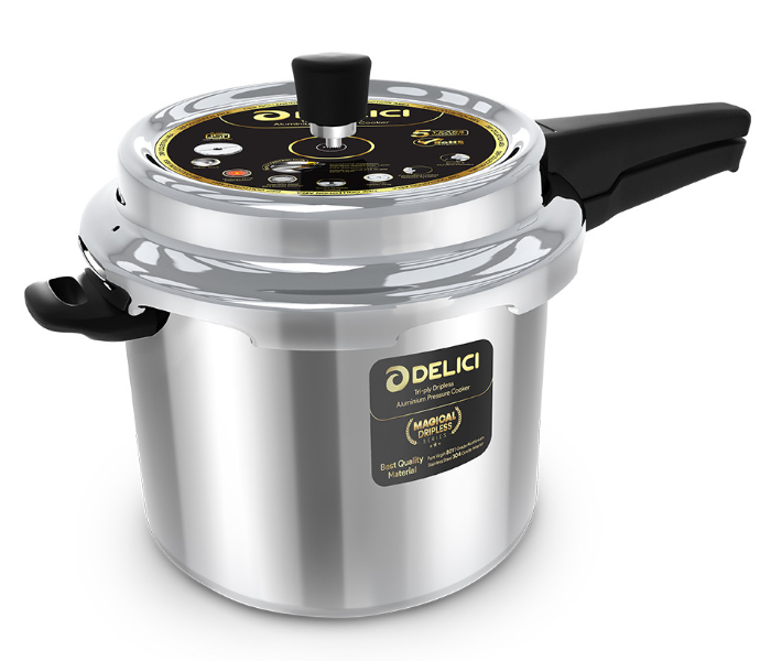 Delici TDPC3M 3 Litre Dripless Triply Pressure Cooker - Silver - Zoom Image 1