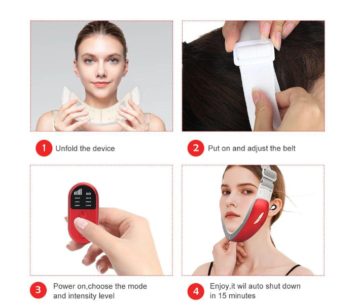 Electric Face Slimming Massager Wireless V Line Face Massage Belt Facial Lifting Machine For V shaped jawline - Zoom Image 3