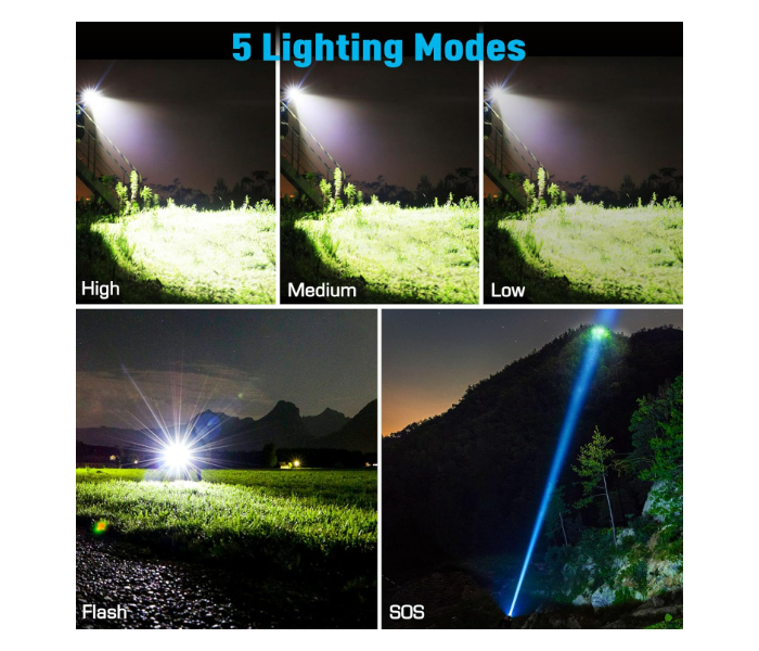 P90 Super Light Rechargeable Led Zoomable Flashlight Aerospace Aluminum Alloy - Zoom Image 3