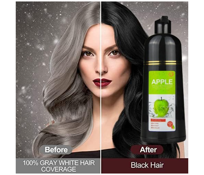 Apple Black Hair Deye Color Shampoo Easy To Use And Long Lasting 100% Grey Coverage in Minutes for Women & Men - Zoom Image 3