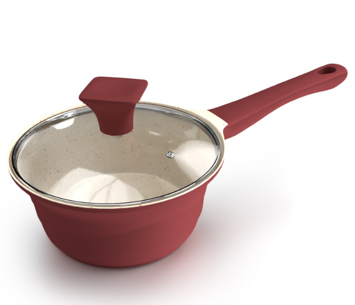 Delici DGDN MP16M Granite Coated Die Cast Aluminium Milk Pan - Maroon - Zoom Image 1