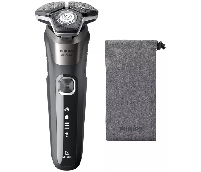 Philips S5887/10 Series 5000 Wet and Dry Electric Shaver and Soft Pouch - Grey - Zoom Image 1