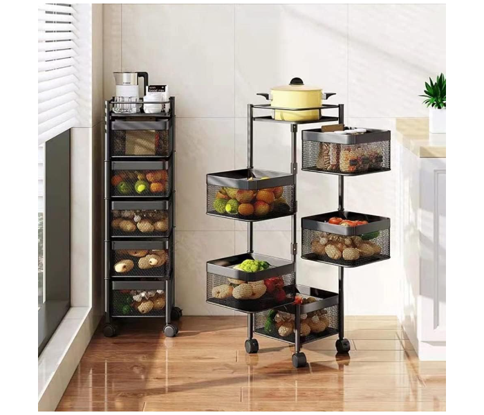 High Quality 5 Layer Kitchen Trolley With Wheels, Kitchen Organizer Items And Storage Solutions For Square Kitchen Organizer And Kitchen Accessories Item - Zoom Image 5