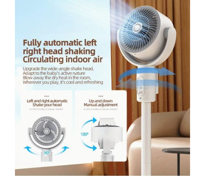 3 in 1 Portable Movable Air Circulation Fan Detachable Adjustable Small Fan USB Rechargeable Floor Fan Home Desktop Dorm Fan With Remote Control - Zoom Image 1