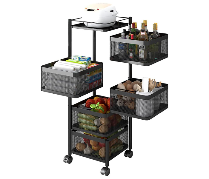 High Quality 5 Layer Kitchen Trolley With Wheels, Kitchen Organizer Items And Storage Solutions For Square Kitchen Organizer And Kitchen Accessories Item - Zoom Image 2