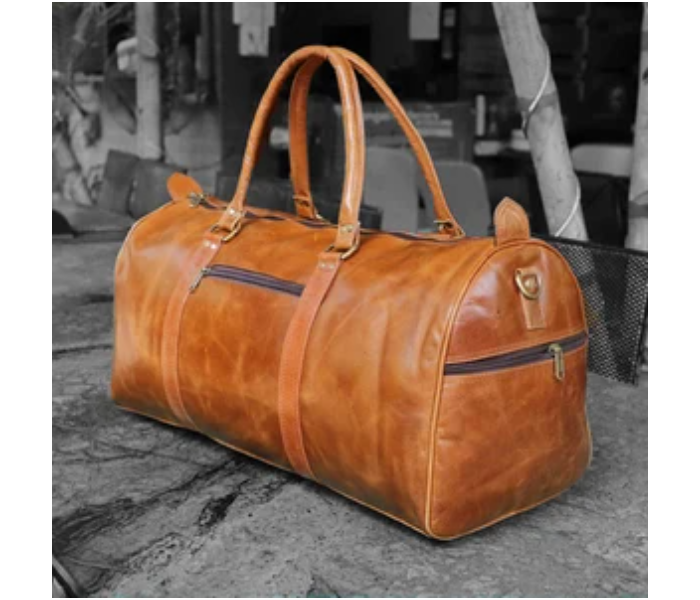 Leather Duffle Bag Brown Leather Travel Bag For Unisex Cabin Size Cross Body Leather Bag - Zoom Image 1