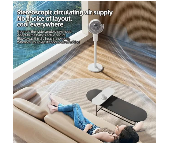 3 in 1 Portable Movable Air Circulation Fan Detachable Adjustable Small Fan USB Rechargeable Floor Fan Home Desktop Dorm Fan With Remote Control - Zoom Image 2