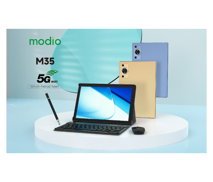 Modio M35 Inch HD Screen 8GB RAM 512GB ROM 5G Tablet PC With Keyboard MOUSE And Back Cover - Gold - Zoom Image 4