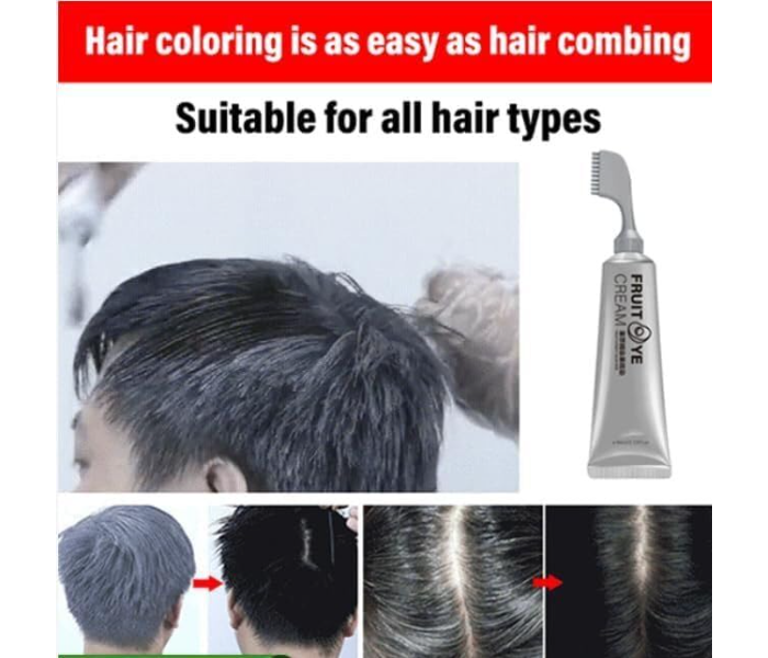 Black Fruit Hair Dye Cream, Natural Plant Fruit Hair Dye Cream, Fruit Dye Cream With Comb, Hair Dye for Grey Hair Coverage, Fruit Essence Hair Dyeing Comb - Zoom Image 3