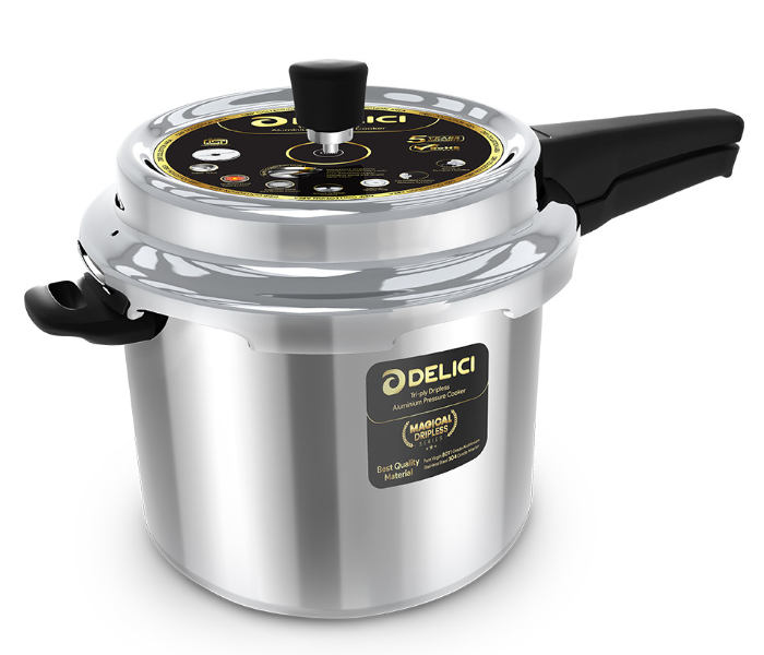 Delici TDPC5M 5 Litre Dripless Triply Pressure Cooker - Silver - Zoom Image 1