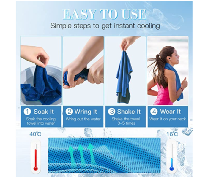 Cool Towel Sweat Absorbent Cooling Effect with Instant Cooling, Quick Drying Refreshing And Breathable for Gym,Training,Running,Camping,Travel - Zoom Image 9