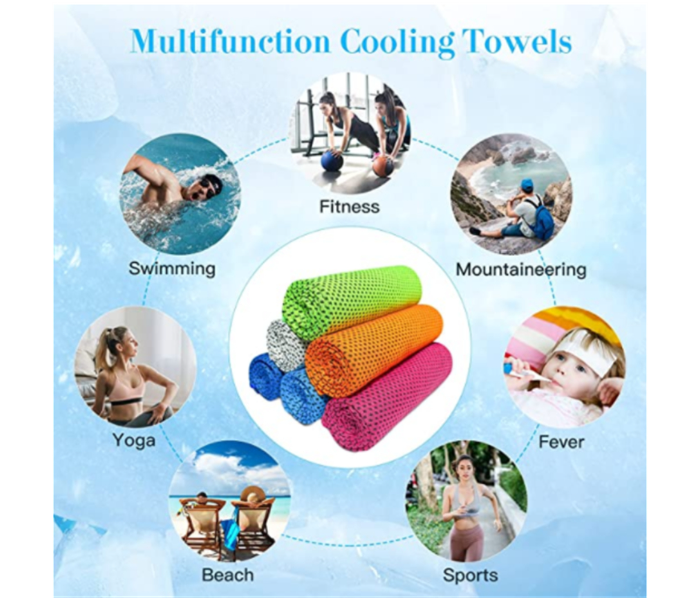 Cool Towel Sweat Absorbent Cooling Effect with Instant Cooling, Quick Drying Refreshing And Breathable for Gym,Training,Running,Camping,Travel - Zoom Image 3