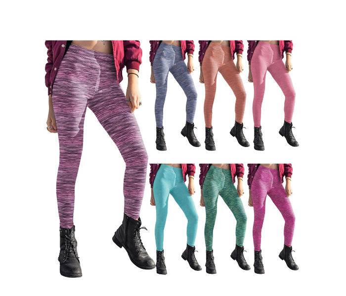 Womens Ultra Soft Seamless Space Dye Leggings Free Size - Assorted - Zoom Image 1