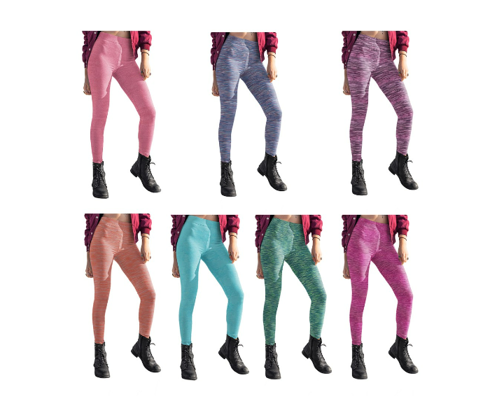 Womens Ultra Soft Seamless Space Dye Leggings Free Size - Assorted - Zoom Image 3