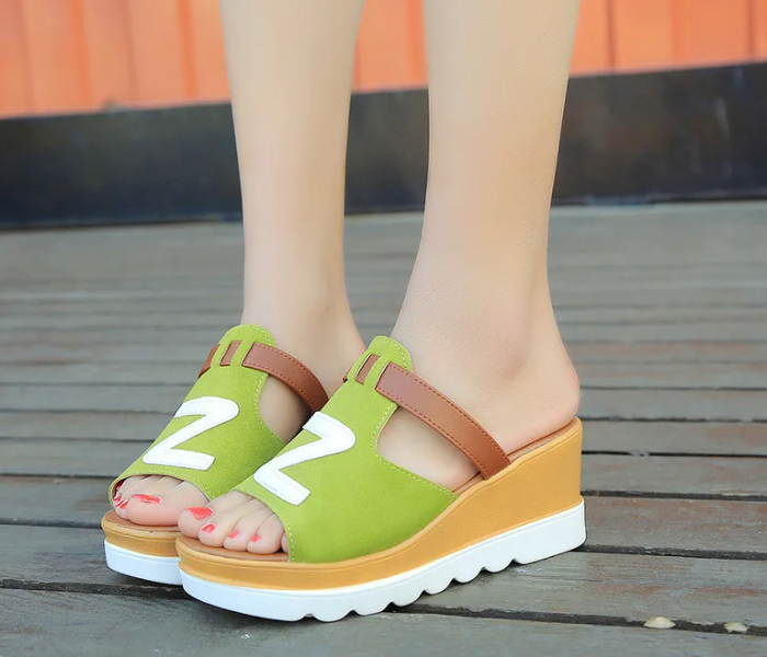 Women Loafers Non Slip Thick Bottom Fashion Wedge Sandals EU 37 - Green - Zoom Image 5