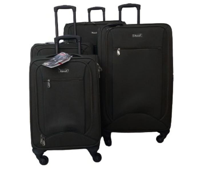 Para John ABTR4065B Abraj 4Pieces 4Wheel Trolley Bag Set - Black  - Zoom Image