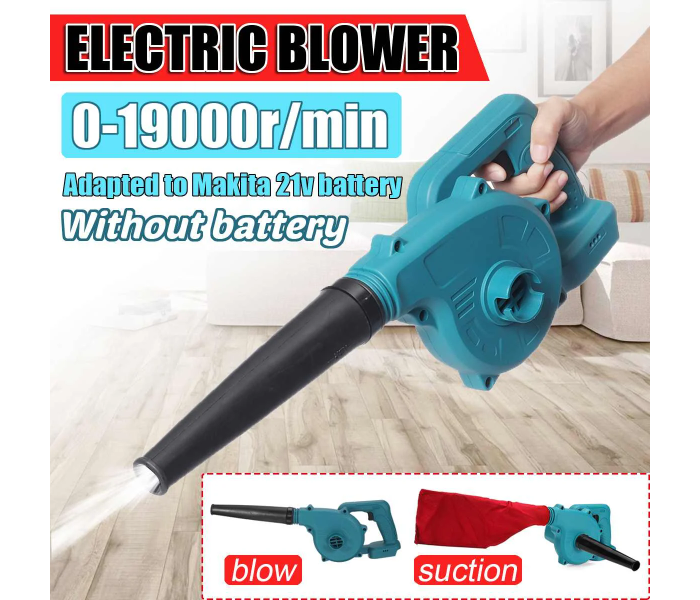 2 in 1 Cordless Electric 1500W Air Blower Vacuum Cleaner Suction Dust Blowing Collect Tool - Zoom Image 3