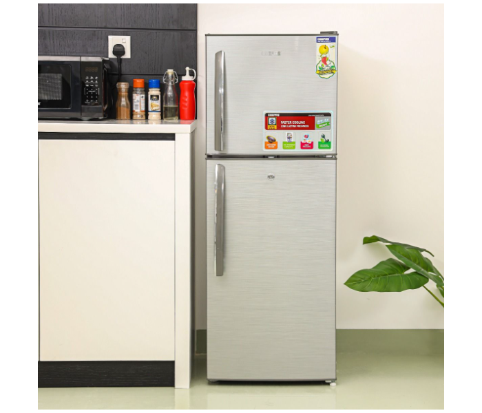 Geepas GRF2209SXE 200 Litre Defrost Double Door Refrigerator - Silver  - Zoom Image 5