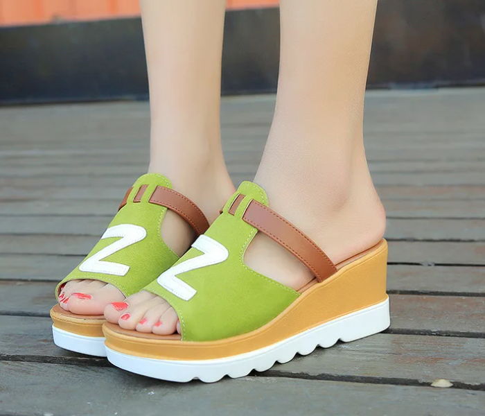 Women Loafers Non Slip Thick Bottom Fashion Wedge Sandals EU 36 - Green - Zoom Image 5