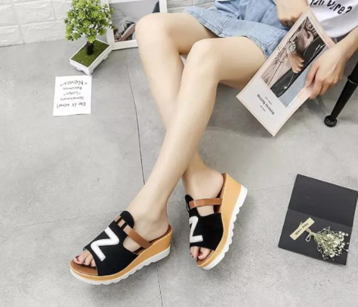 Women Loafers Non Slip Thick Bottom Fashion Wedge Sandals EU 36 - Black - Zoom Image 5