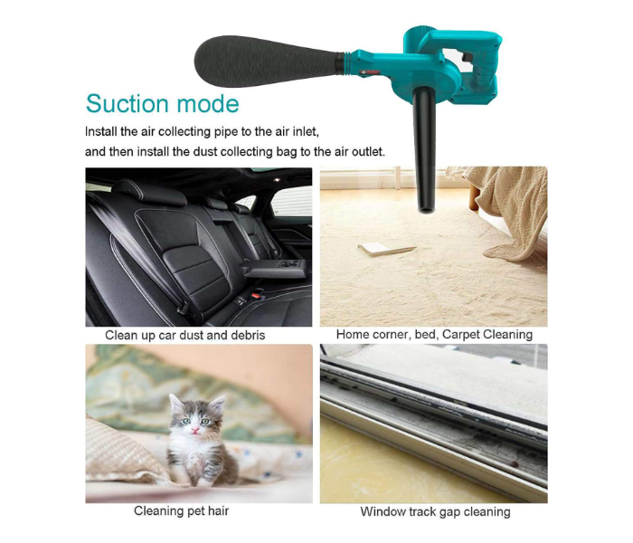 2 in 1 Cordless Electric 1500W Air Blower Vacuum Cleaner Suction Dust Blowing Collect Tool - Zoom Image 6