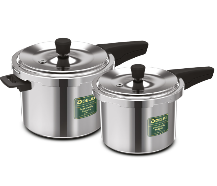 Delici ADPC35E Dripless 5Ltr + 3Ltr Aluminum Pressure Cooker Combo - Zoom Image 1