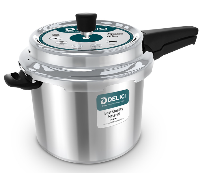 Delici ADPC7E 7Litre Dripless Aluminum Pressure Cooker - Silver - Zoom Image 1