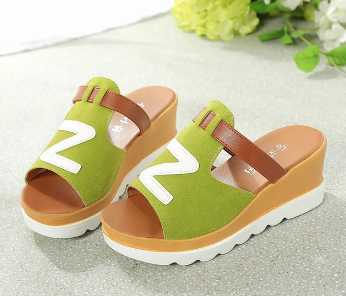 Women Loafers Non Slip Thick Bottom Fashion Wedge Sandals EU 38 - Green - Zoom Image 3