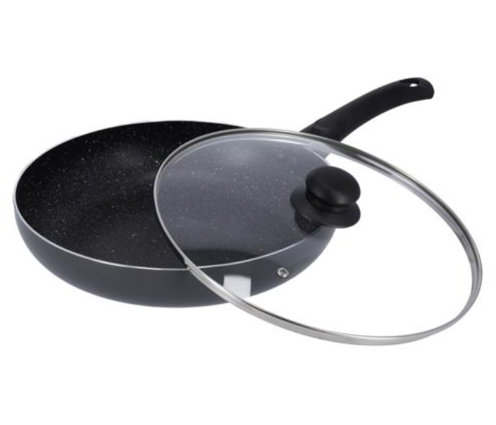 Delcasa DC1579 26Cm Non Stick Aluminium Fry Pan With Glass Lid - Black - Zoom Image 2