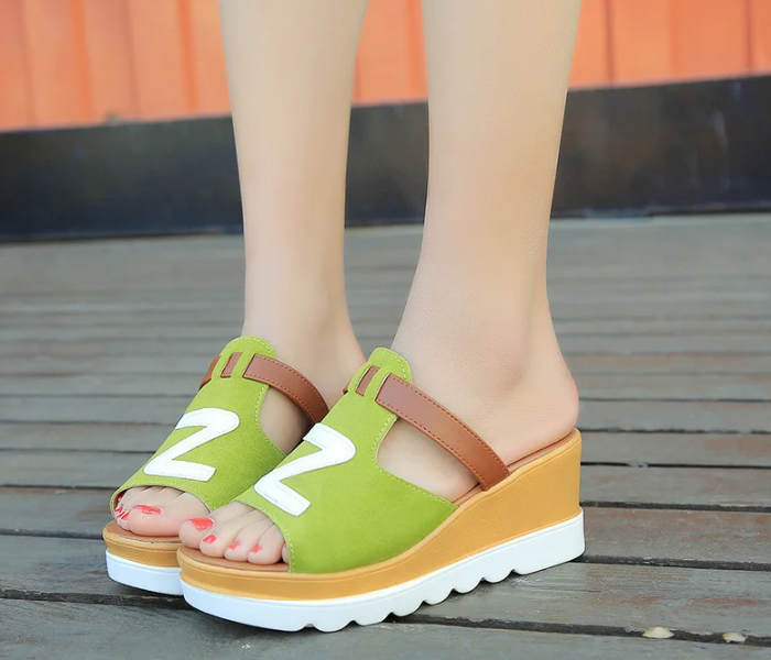 Women Loafers Non Slip Thick Bottom Fashion Wedge Sandals EU 38 - Green - Zoom Image 5