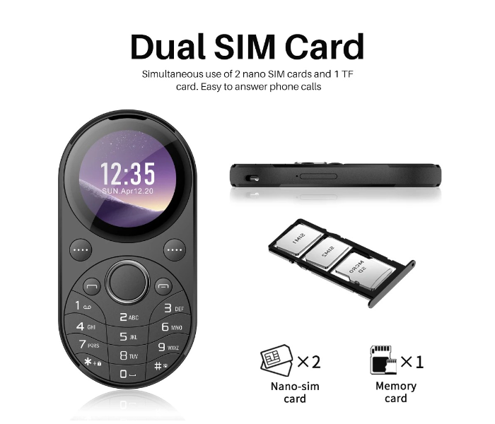 Urbest Unique Design with Dual Sim Round Screen Mobile Phone Cx02-Black  - Zoom Image 1