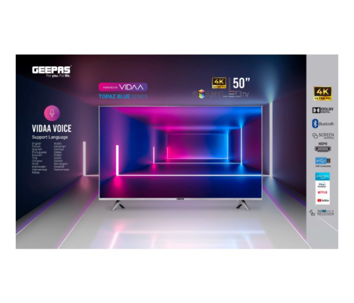 Geepas GLED5009SVUHD 50Inch 4K Ultra HD Smart TV - Matte Silver - Zoom Image 6