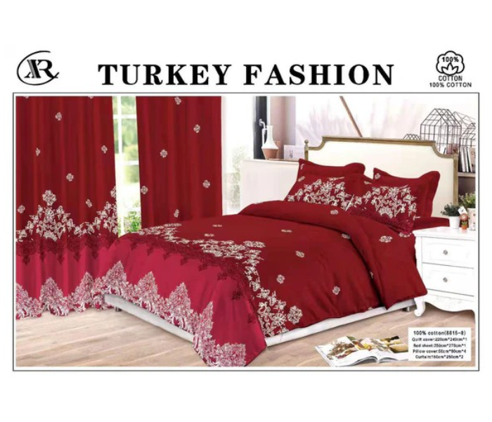 Turkey Fashion 100% Cotton Printed Bed Sheet Set, King Size,Multi color  Set of 6 - Zoom Image 6