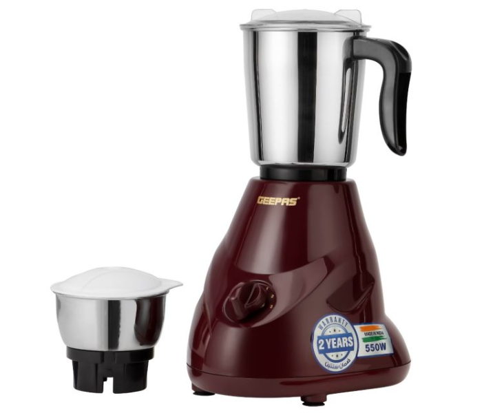 Geepas GSB44091 550W 2-IN-1 Mixer Grinder - Maroon - Zoom Image 1