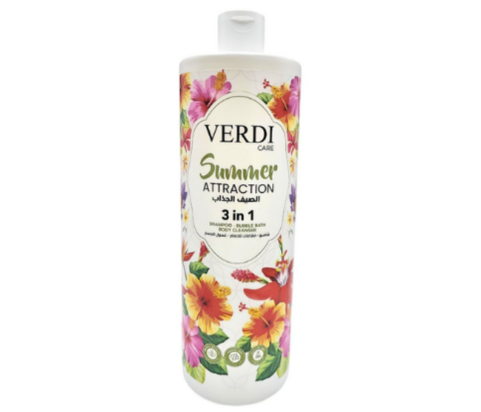 Verdi 800ml Care 3 in 1 Summer Attraction Shampoo Bubble Bath Body Cleanser - Zoom Image