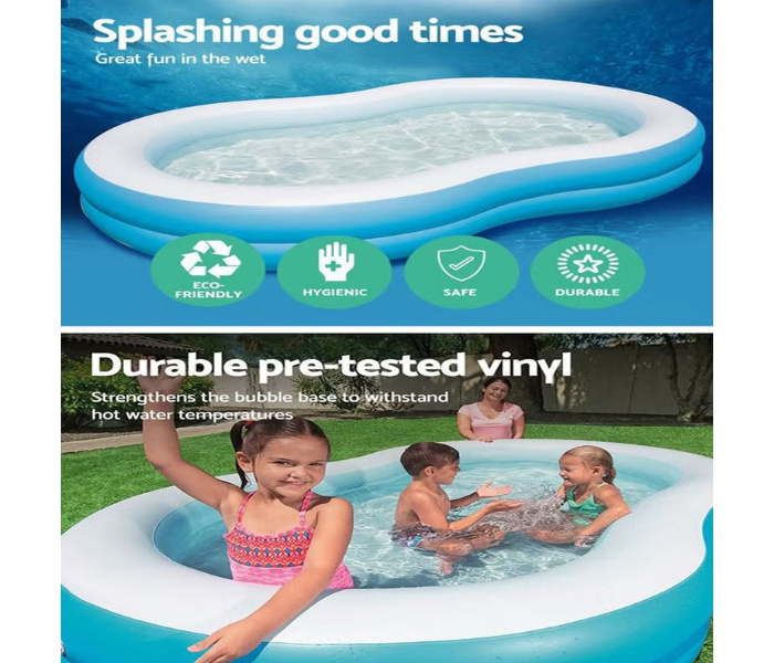 Bestway Big Lagoon Inflatable Family Swimming Pool 262X157X46Cm Summer Water Party Gift Toddler Kids Outdoor Backyard Garden - Zoom Image 3